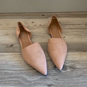 Forever 21 Nude Suede Pointed Toe Flats